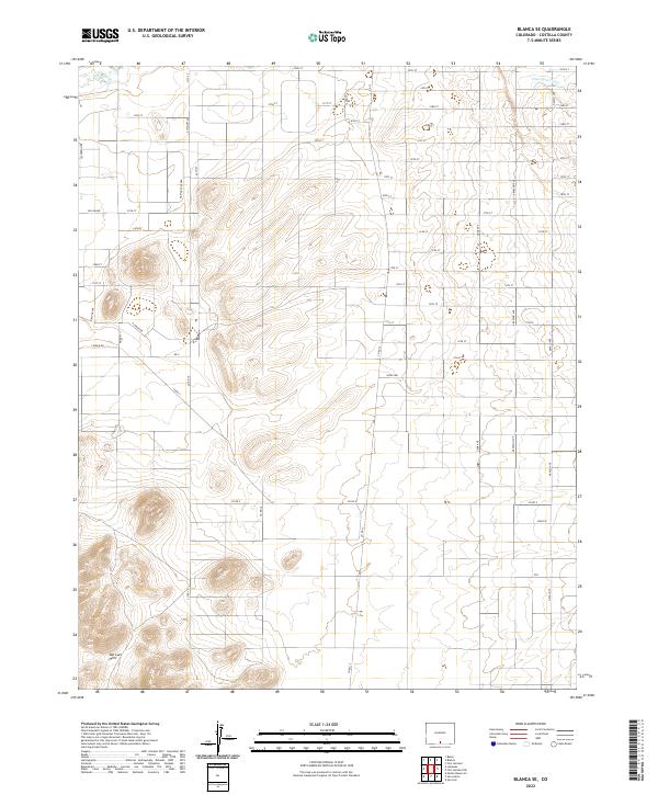 Blanca SE topographic map thumbnail