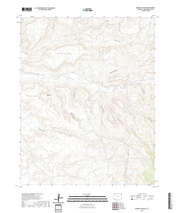 Bowdish Canyon topographic map thumbnail