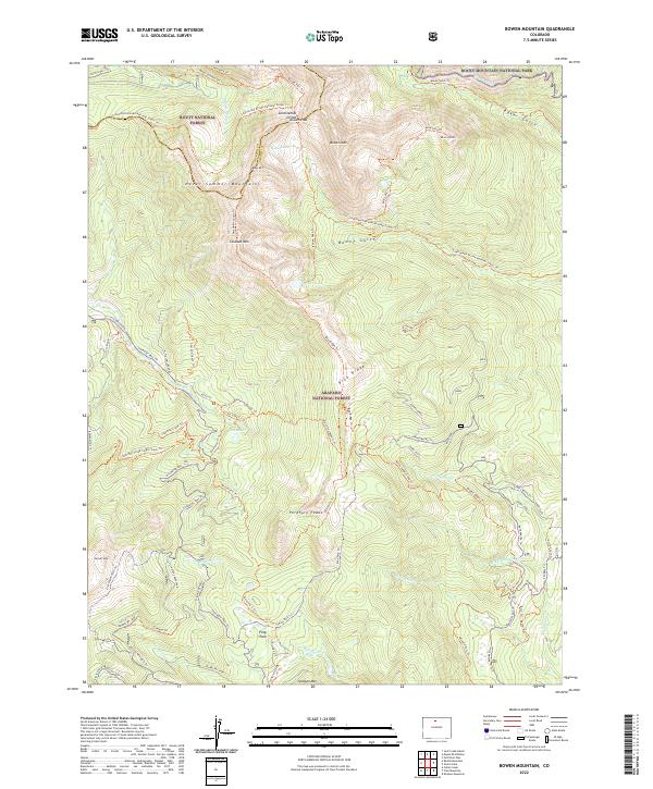 Bowen Mountain topographic map thumbnail