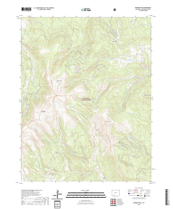 Bowers Peak topographic map thumbnail