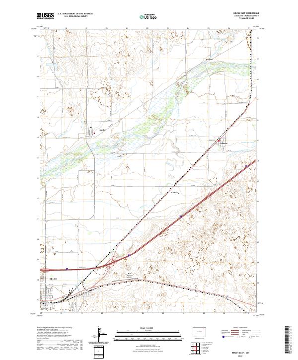 Brush East topographic map thumbnail