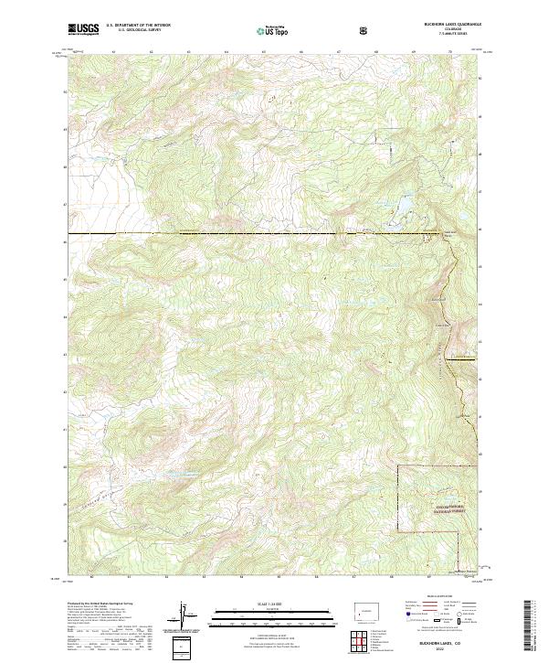 Buckhorn Lakes topographic map thumbnail