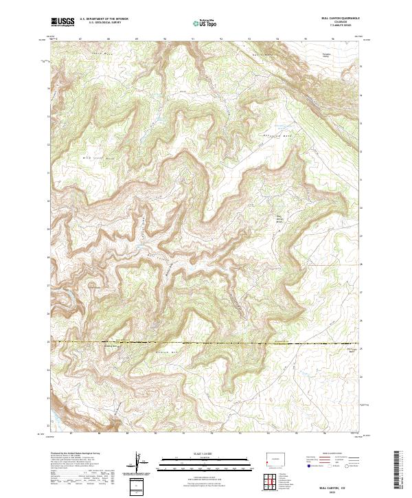 Bull Canyon topographic map thumbnail