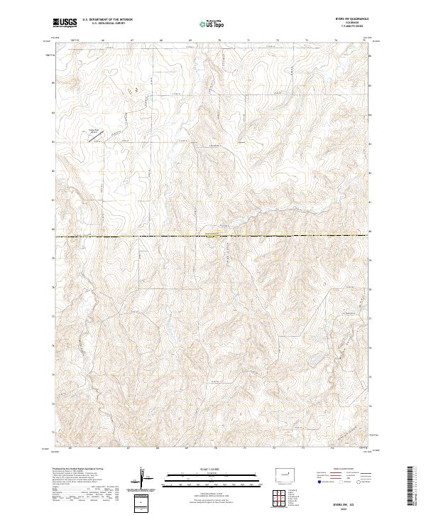 Byers SW topographic map thumbnail
