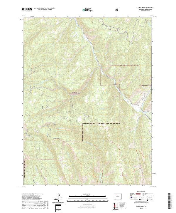 Cabin Creek topographic map thumbnail