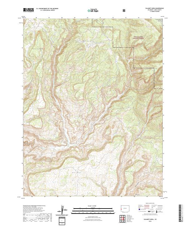 Calamity Mesa topographic map thumbnail