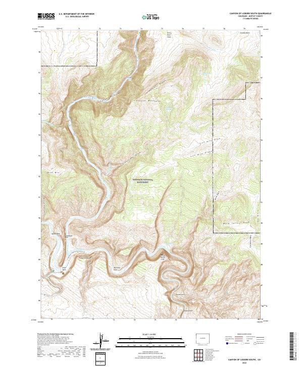 Canyon of Lodore South topographic map thumbnail
