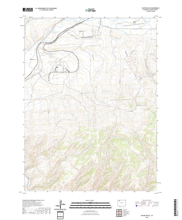 Castor Gulch topographic map thumbnail
