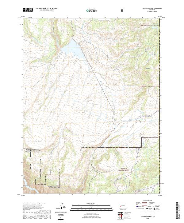 Cathedral Peak topographic map thumbnail