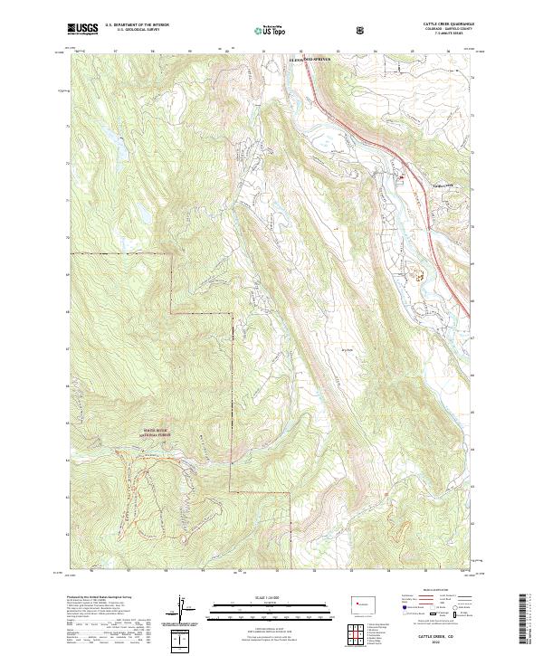 Cattle Creek topographic map thumbnail