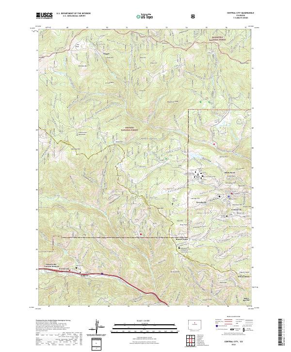 Central City topographic map thumbnail