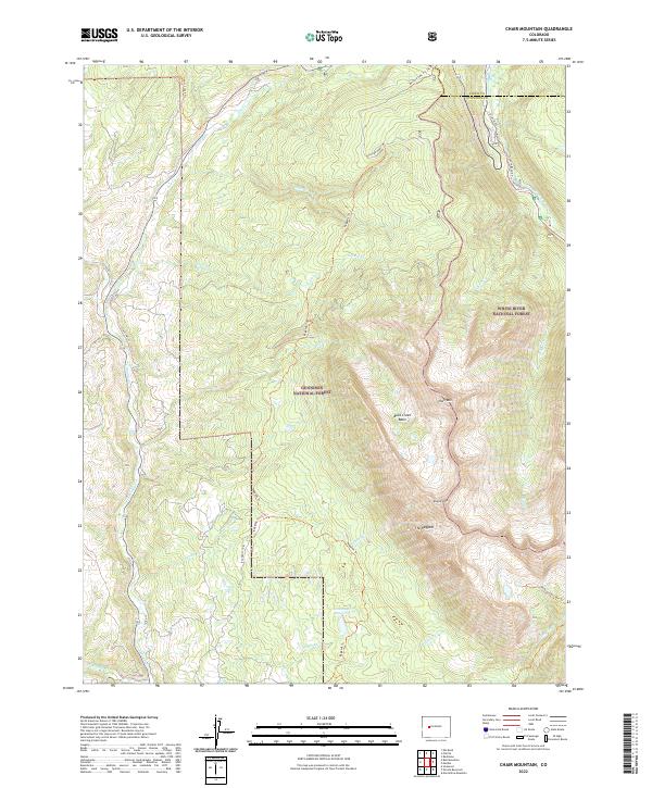 Chair Mountain topographic map thumbnail