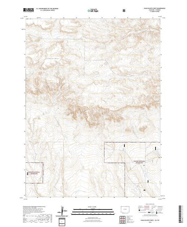 Chalk Bluffs West topographic map thumbnail