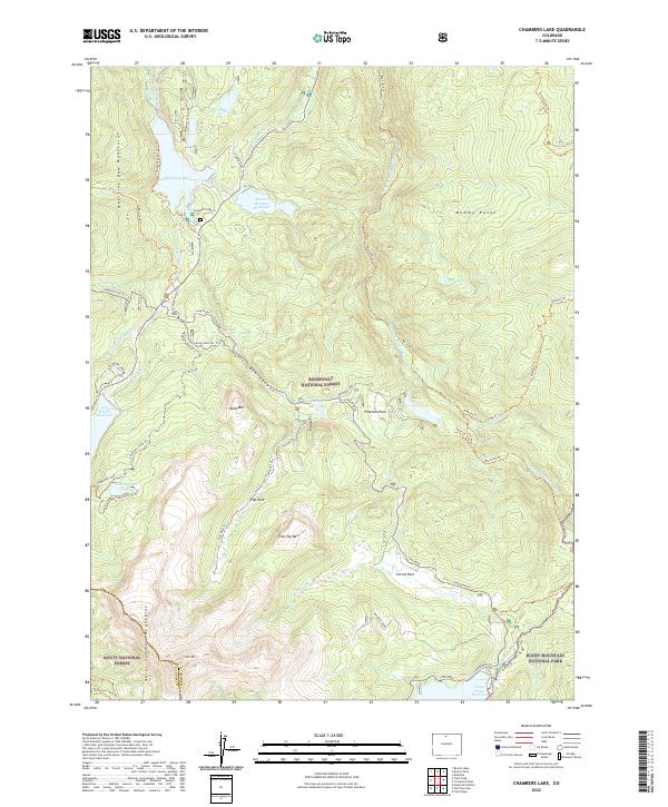 Chambers Lake topographic map thumbnail