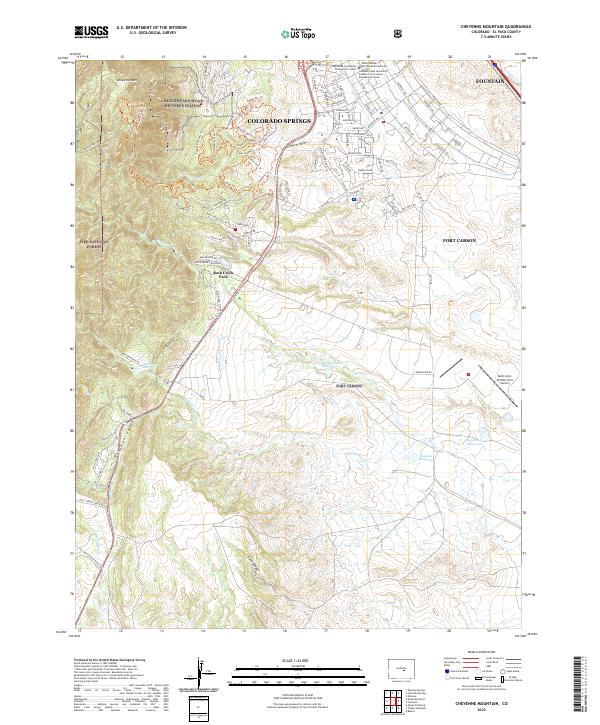 Cheyenne Mountain topographic map thumbnail