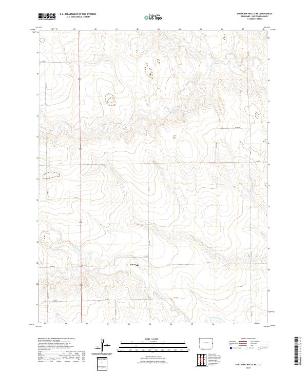 Cheyenne Wells NE topographic map thumbnail