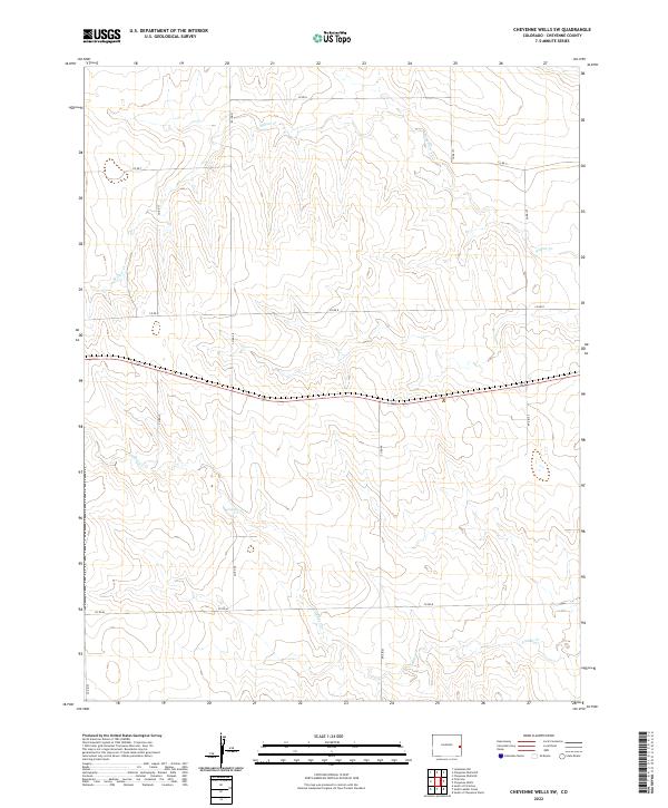 Cheyenne Wells SW topographic map thumbnail