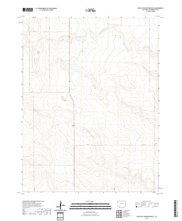 South of Cheyenne Wells topographic map thumbnail