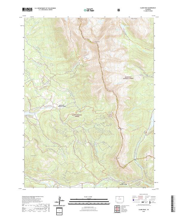 Clark Peak topographic map thumbnail