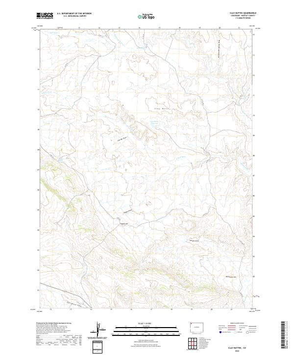 Clay Buttes topographic map thumbnail