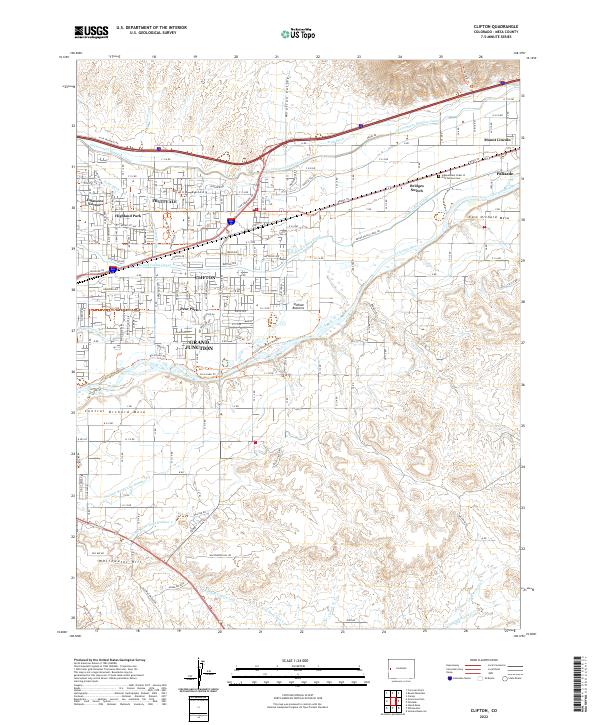 Clifton 2022 topographic map thumbnail