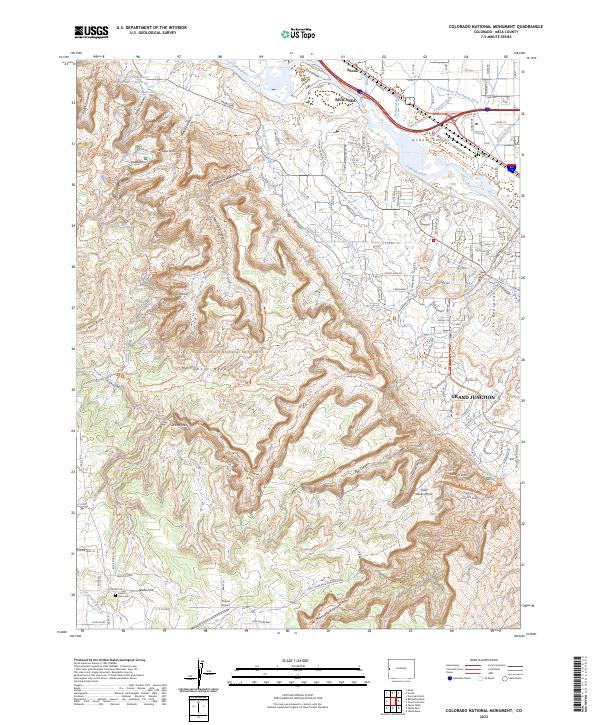 Colorado National Monument 2023 topographic map thumbnail