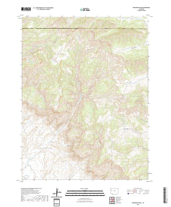 Corcoran Peak 2022 topographic map thumbnail
