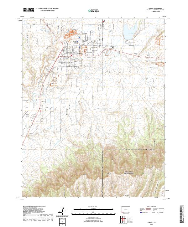 Cortez topographic map thumbnail