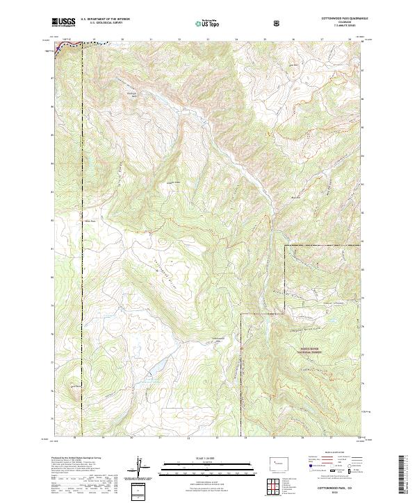 Cottonwood Pass topographic map thumbnail