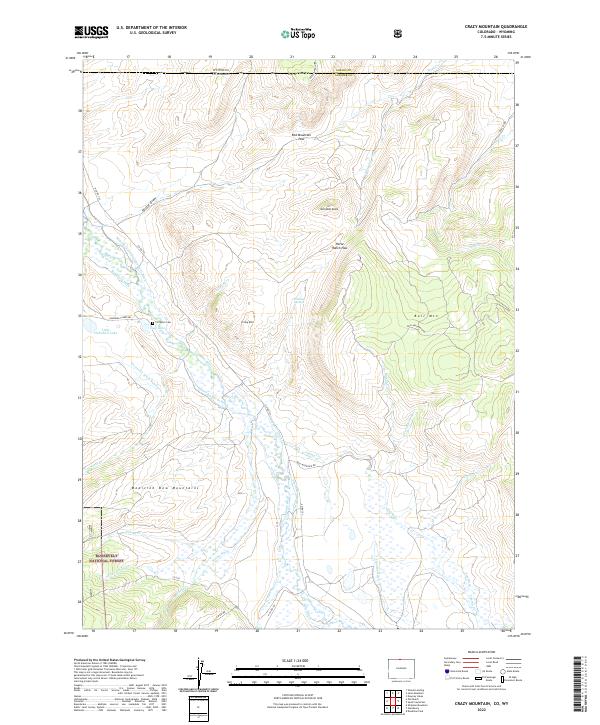 Crazy Mountain topographic map thumbnail