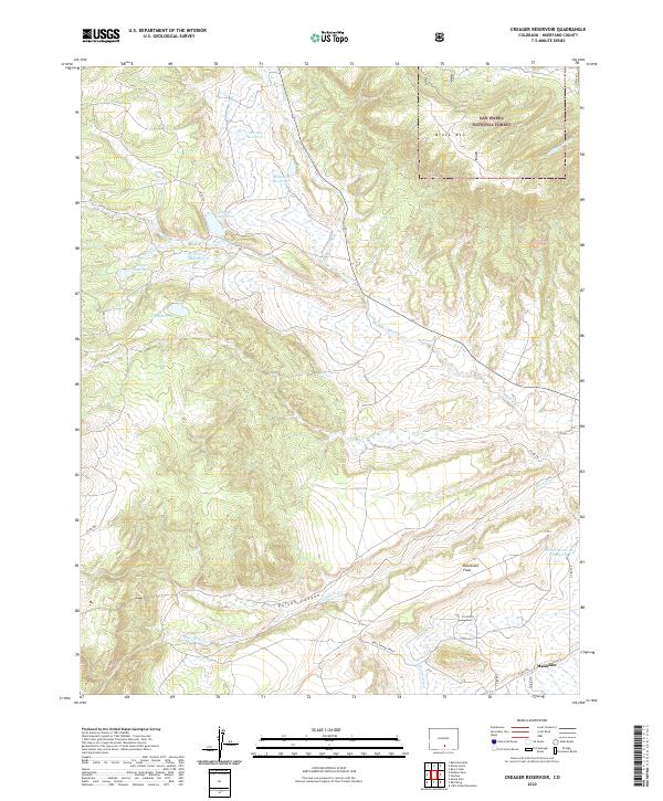 Creager Reservoir topographic map thumbnail