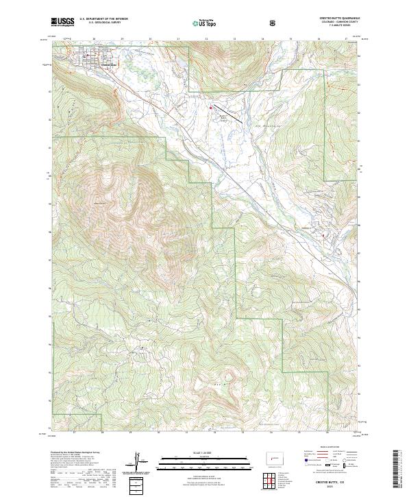 Crested Butte topographic map thumbnail