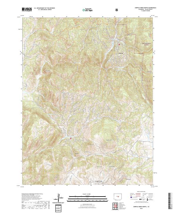 Cripple Creek North topographic map thumbnail