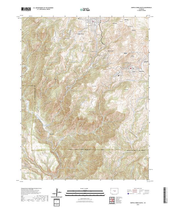 Cripple Creek South topographic map thumbnail