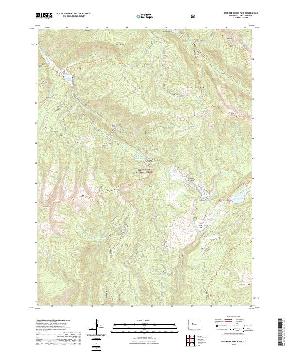 Crooked Creek Pass topographic map thumbnail