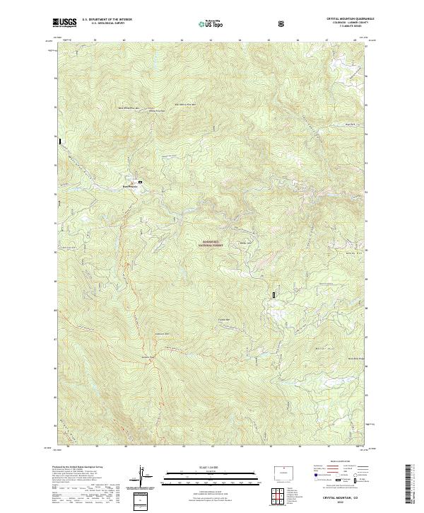 Crystal Mountain topographic map thumbnail