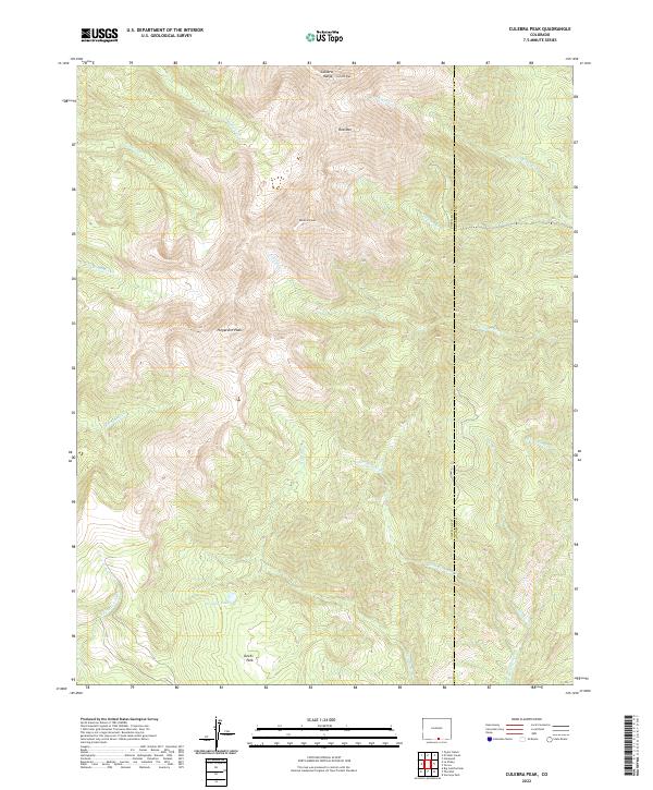 Culebra Peak topographic map thumbnail