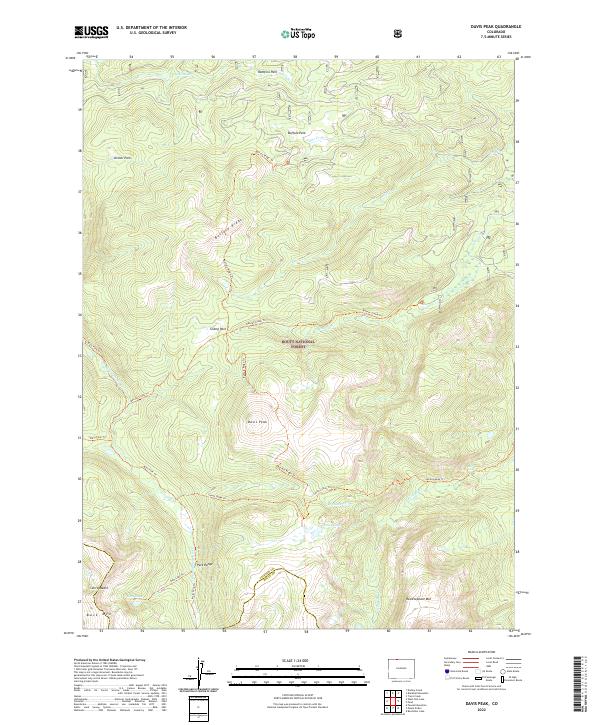 Davis Peak topographic map thumbnail