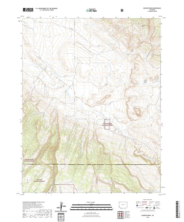 Dawson Draw topographic map thumbnail