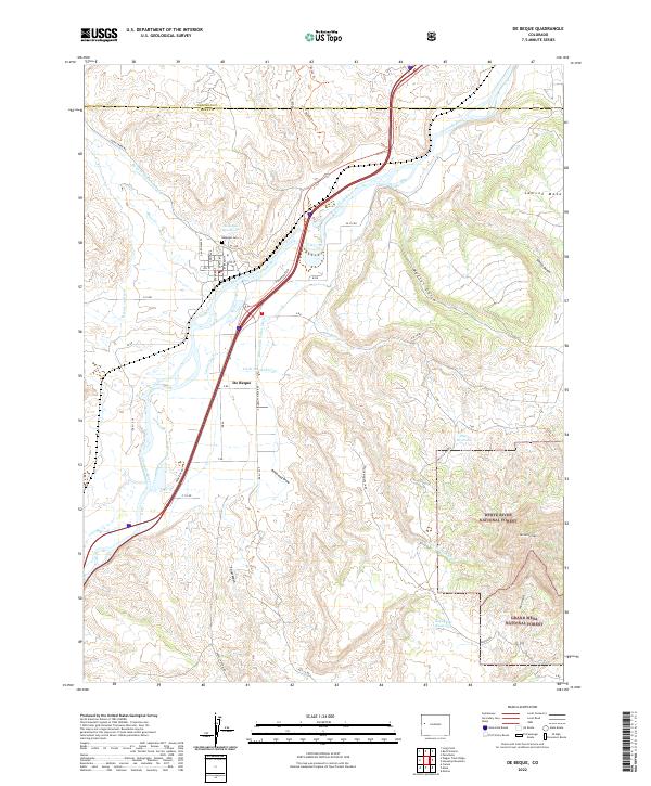 De Beque topographic map thumbnail
