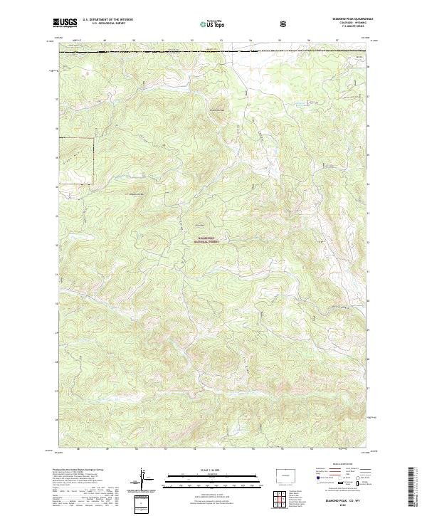 Diamond Peak topographic map thumbnail