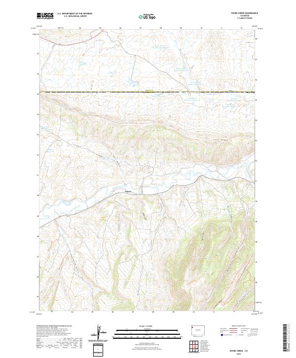 Divide Creek topographic map thumbnail