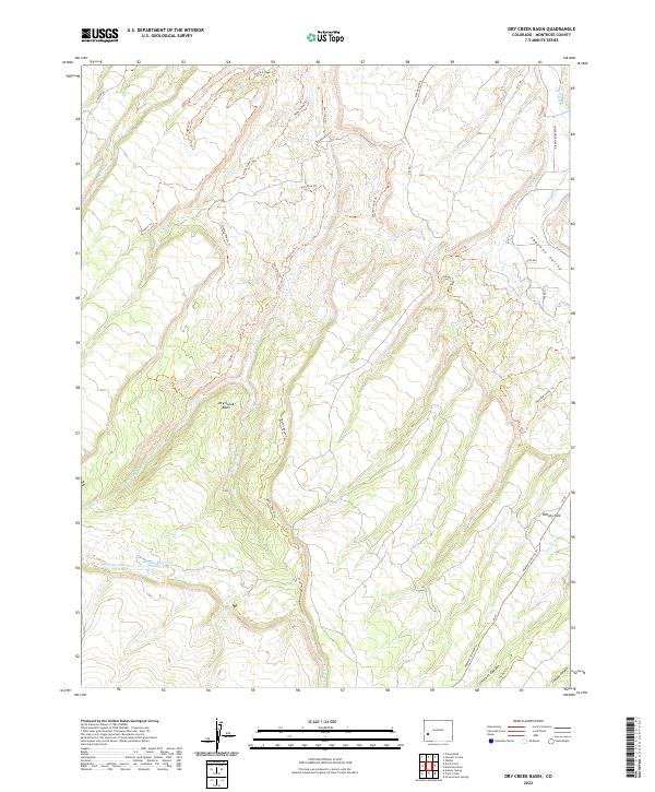 Dry Creek Basin topographic map thumbnail