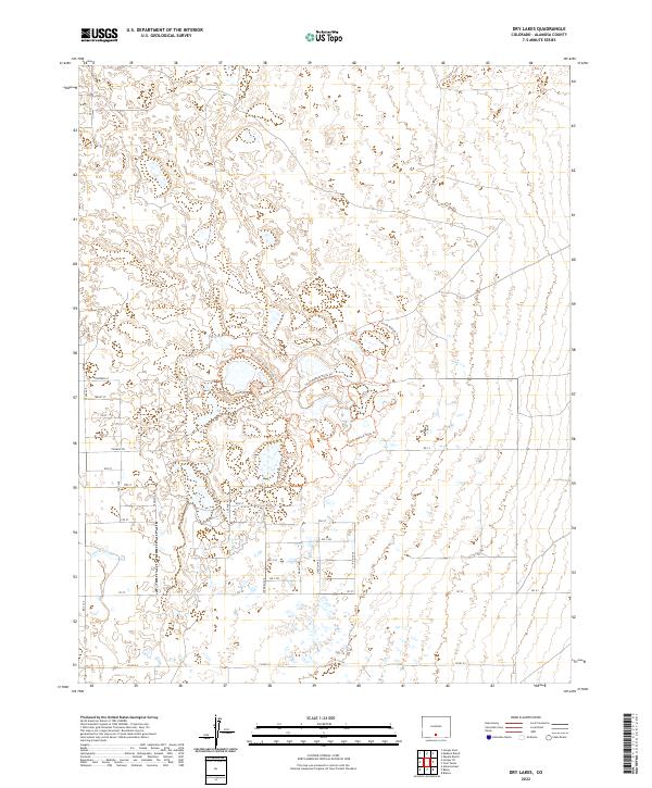 Dry Lakes topographic map thumbnail