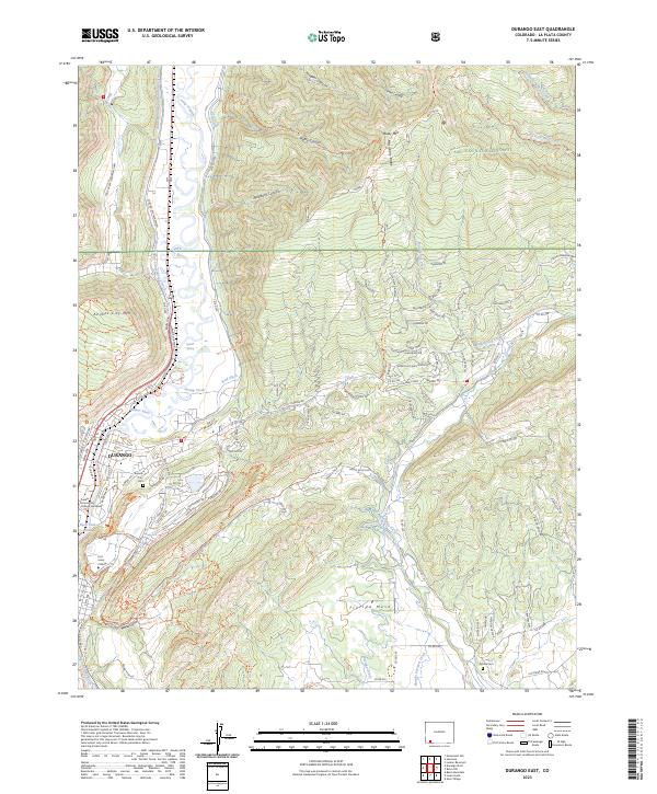 Durango East topographic map thumbnail