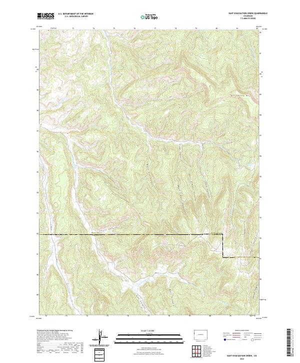 East Evacuation Creek topographic map thumbnail