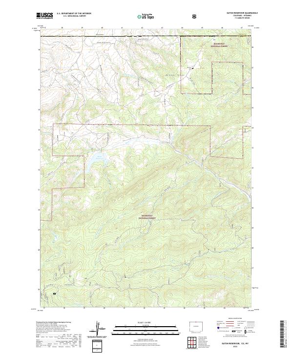 Eaton Reservoir topographic map thumbnail