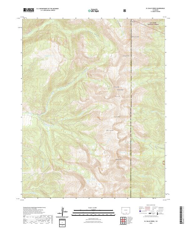 El Valle Creek topographic map thumbnail