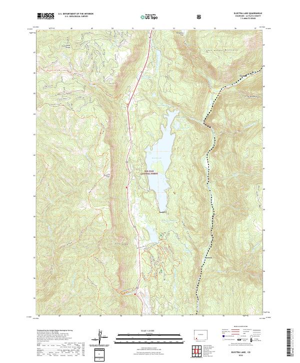 Electra Lake topographic map thumbnail
