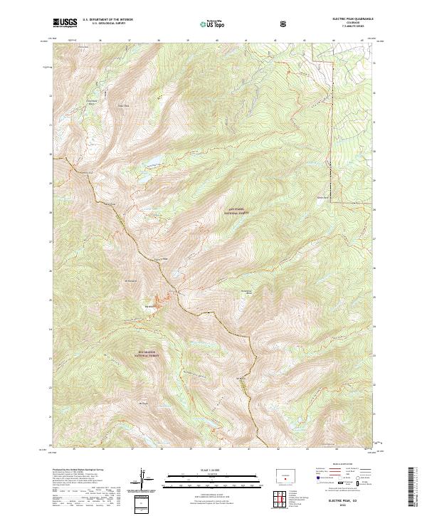 Electric Peak topographic map thumbnail